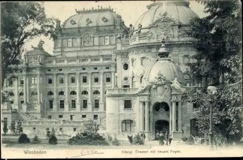 Ak Wiesbaden in Hessen, königliches Theater, neues Foyer