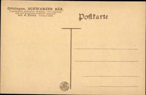 Ak Göttingen in Niedersachsen, Schwarzer Bär