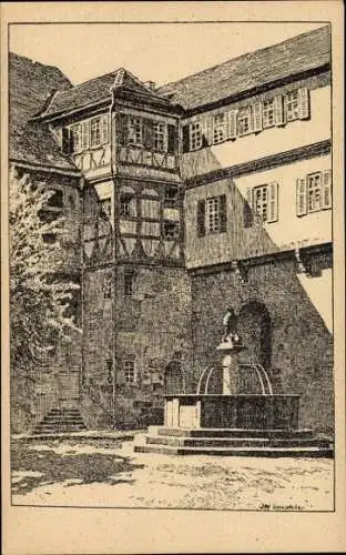 Künstler Ak Ubbelohde, Otto, Tübingen am Neckar, Schlosshof