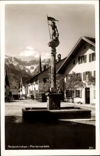 Ak Garmisch Partenkirchen in Oberbayern, Floriansplatz