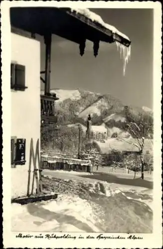 Ak Ruhpolding in Oberbayern, Teilansicht, Bayerische Alpen, Winteransicht