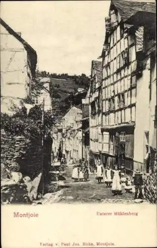 Ak Monschau Montjoie in der Eifel, Unterer Mühlenberg