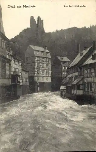 Ak Monschau Montjoie in der Eifel, Rur bei Hochwasser