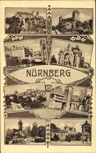 Ak Nürnberg in Mittelfranken, Totalansicht, Kaiserstallung, Oelberg, Frauenhof, Stadttheater