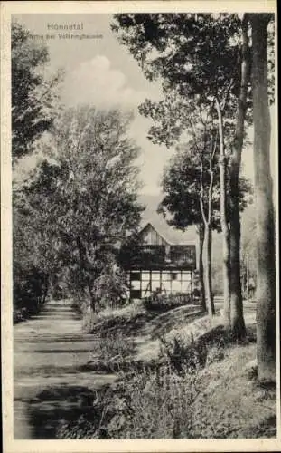 Ak Volkringhausen Balve im Sauerland, Fachwerkhaus im Hönnetal