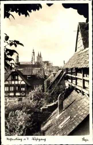 Ak Rothenburg ob der Tauber Mittelfranken, Teilansicht, Kirchtürme