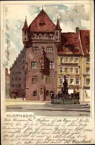 Künstler Litho Mutter, K., Nürnberg in Mittelfranken, Nassauerhaus