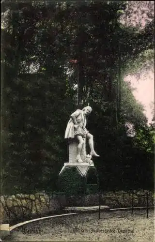 Ak Weimar in Thüringen, William-Shakespeare-Denkmal