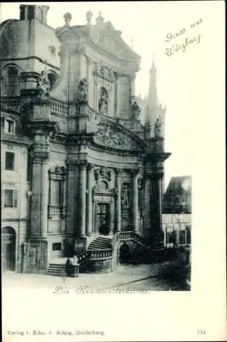 Ak Würzburg am Main Unterfranken, Neumünsterkirche