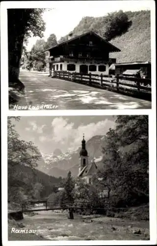 Ak Ramsau im Berchtesgadener Land Oberbayern, Panorama, Haus Landtaler