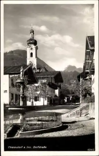 Ak Oberaudorf in Oberbayern, Dorfstraße