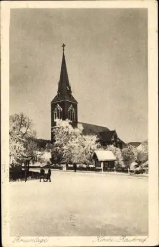 Ak Braunlage im Oberharz, Kirche im Rauhreif