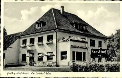 Ak Belm Niedersachsen, Gasthof Hurdelbrink, am Bahnhof, E. Lillmannstöns