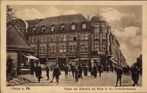 Ak Neuss am Rhein, Bahnhof, Krefelder Straße