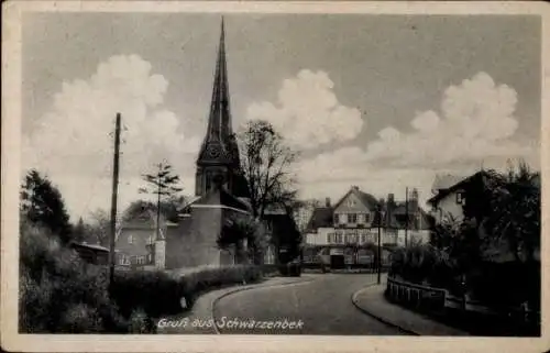 Ak Schwarzenbek in Lauenburg, Teilansicht, Kirchturm