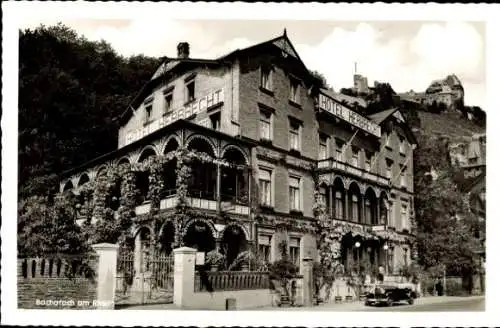 Ak Bacharach am Rhein, Hotel Herbrecht, Außenansicht