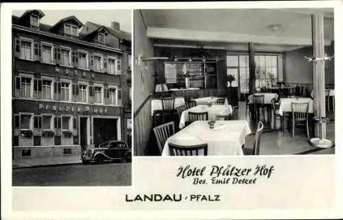 Ak Landau in der Pfalz, Hotel Pfälzer Hof, Gastraum