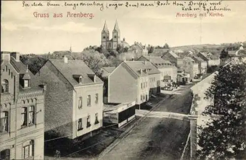 Ak Arenberg Koblenz am Rhein, Teilansicht, Kirche