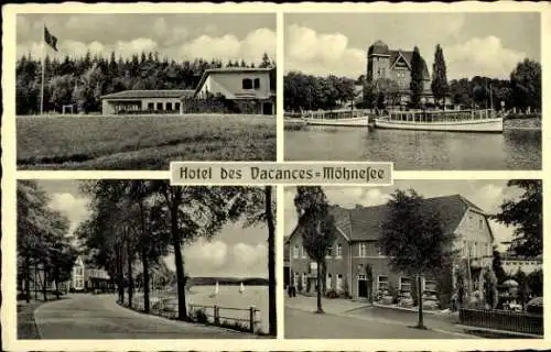 Ak Möhnesee in Westfalen, Hotel des Vacances, Boote