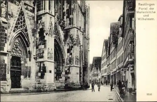 Ak Reutlingen in Württemberg, Portal der Marienkirche, Wilhelmstraße