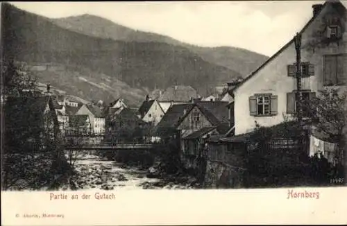 Ak Hornberg im Schwarzwald, Gutach, Brücke