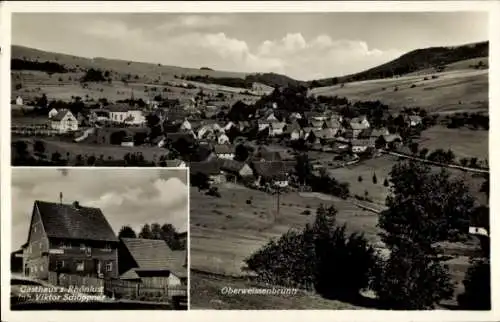 Ak Oberweißenbrunn Bischofsheim an der Rhön, Gesamtansicht, Gasthaus zur Rhönlust