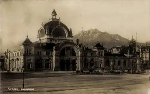 Ak Luzern Stadt Schweiz, Bahnhof