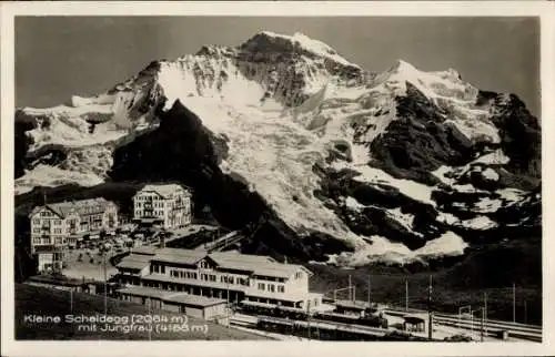 Ak Kanton Bern, Berner Oberland, Kleine Scheidegg, Jungfrau, Bahnhof
