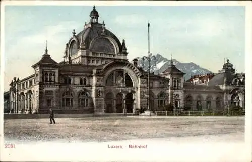 Ak Luzern Stadt Schweiz, Bahnhof