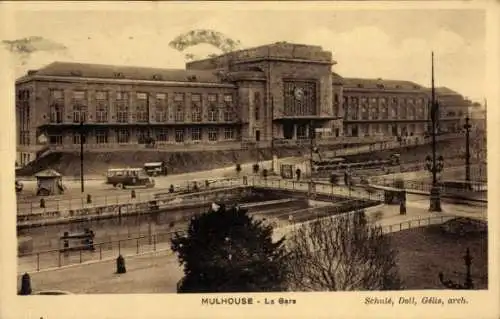 Ak Mulhouse Mülhausen Elsass Haut Rhin, Bahnhof