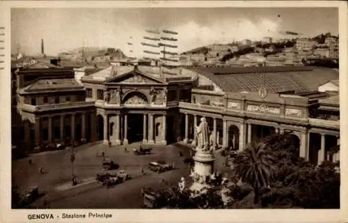 Ak Genova Genua Liguria, Bahnhof