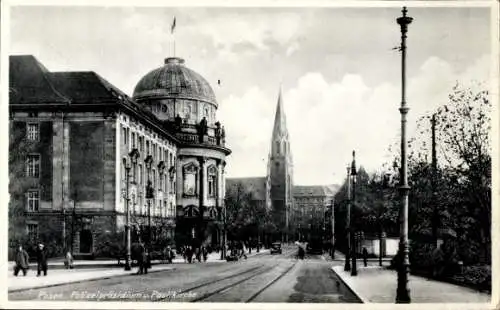 Ak Poznań Posen, Polizeipräsidium, Paulikirche