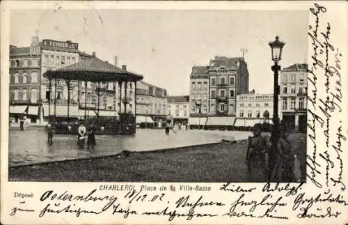 Ak Charleroi Wallonien Hennegau, Place de la Ville-Basse, Pavillon