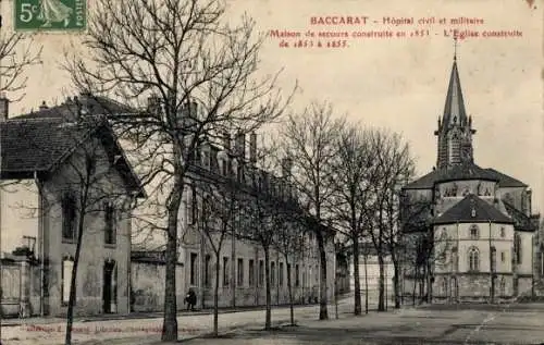 Ak Baccarat Meurthe et Moselle, Hopital civil et militaire, Maison de secours construite en 1851