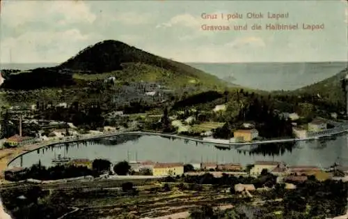 Ak Gruž Gravosa Dubrovnik Kroatien, Panorama, Halbinsel Lapad