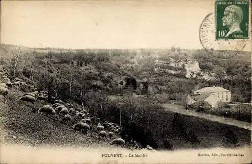 Ak Fouvent le Bas Haute Saône, Mühle, Schafe