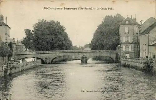 Ak Saint Loup sur Semouse Haute Saône, Le Grand Pont