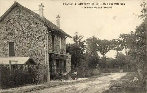 Ak Coeuilly Champigny sur Marne Val de Marne, Rue des Vétérans, Familiendachhaus