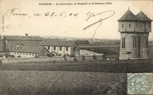 Ak Fresnes Val de Marne, La Correction, La Chapelle und der Wasserturm