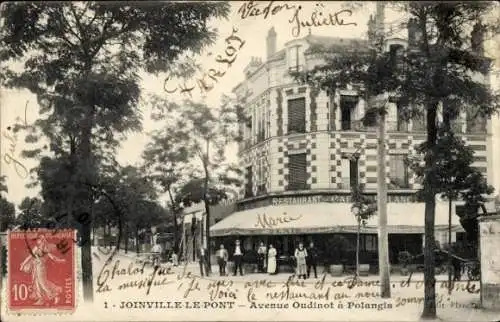 Ak Joinville le Pont Val de Marne, Avenue Oudinot in Polangis