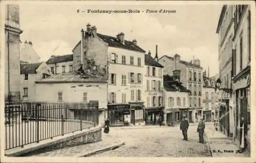 Ak Fontenay sous Bois Val de Marne, Place de Armes