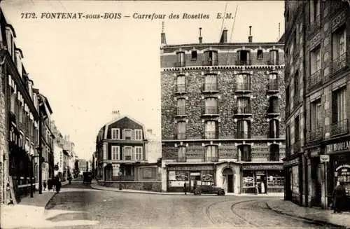 Ak Fontenay sous Bois Val de Marne, Carrefour des Rosettes