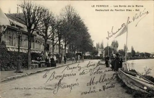 Ak Le Perreux sur Marne Val de Marne, Restaurant du Pavillon Bleu Bal