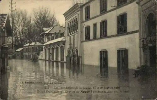 Ak Nogent-sur-Marne Val de Marne, Überschwemmungen 1910, Große Einrichtung