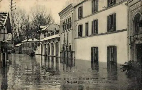 Ak Nogent-sur-Marne Val de Marne, Überschwemmungen 1910, Gasthaus