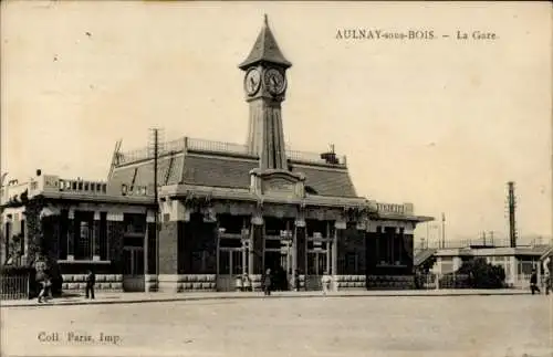 Ak Aulnay sous Bois Seine Saint Denis, Bahnhof