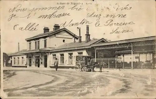 Ak Nogent sur Marne Val de Marne, La Gare, Bahnhof