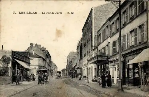 Ak Les Lilas Seine Saint Denis, Rue de Paris