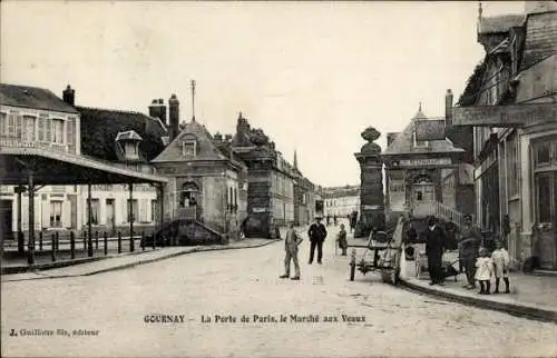 Ak Gournay sur Marne Seine Saint Denis, La Porte, Kälbermarkt