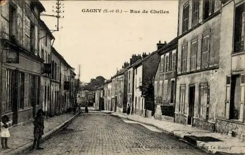 Ak Gagny Son Saint Denis, Rue de Chelles